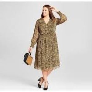 WhoWhatWear Animal Print Surplice Dress